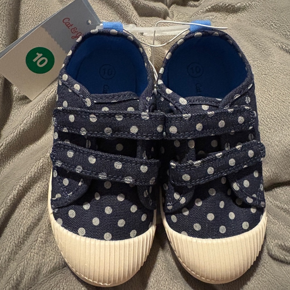 Cat & Jack Navy Polka Dot Sneakers